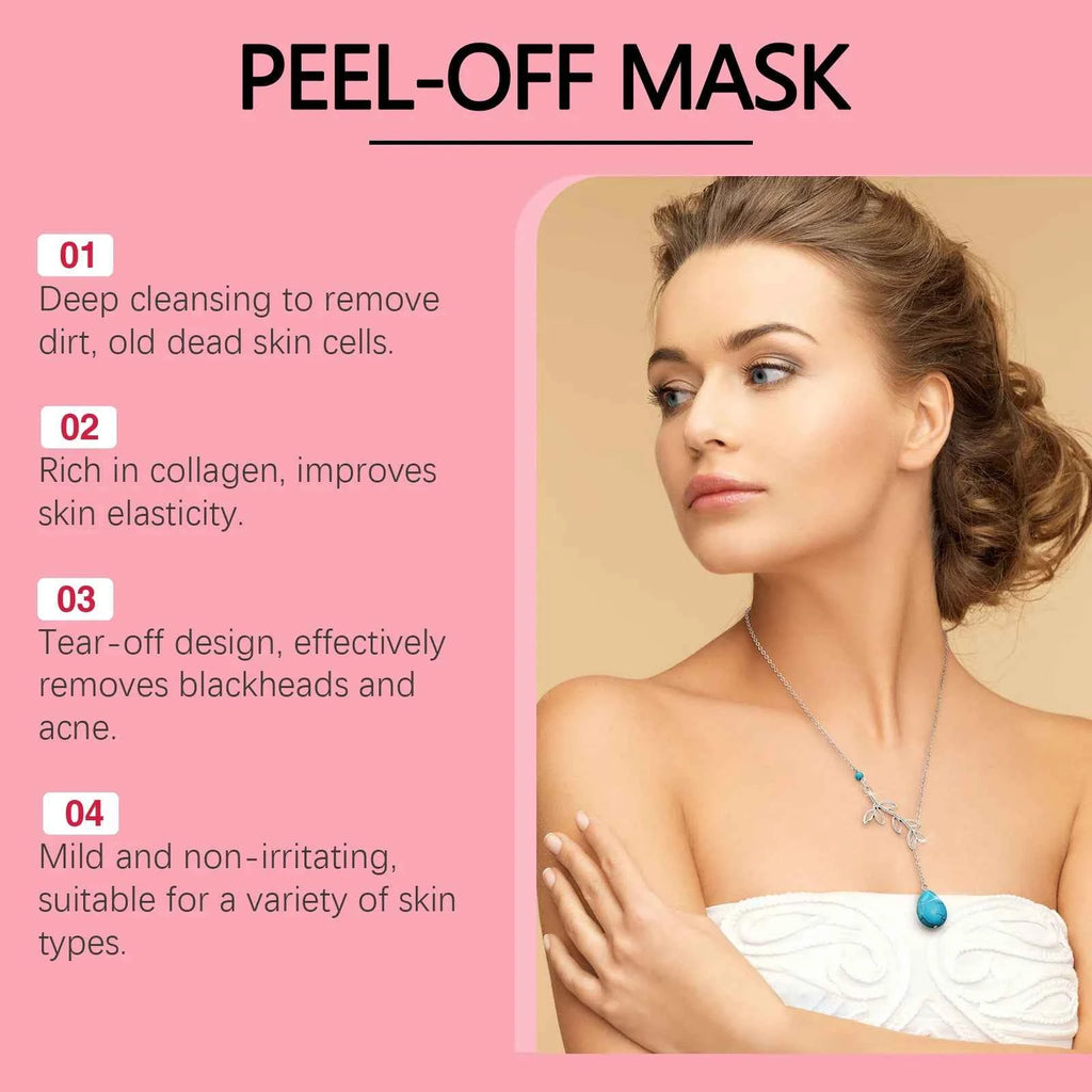 Ouhoe Collagen Peel Off Mask with Application Brush Anti Wrinkle Firming Hydrating Easy Peel All Skin Types Non Irritating Clean