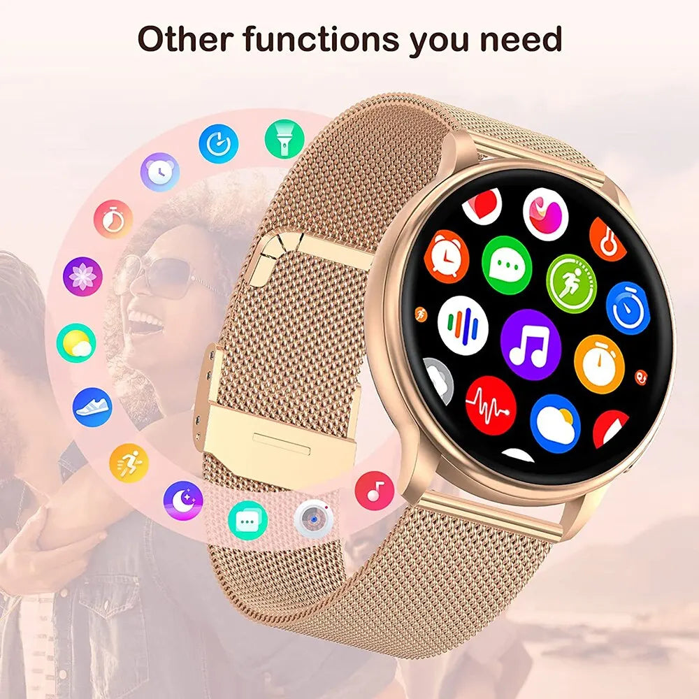 Bluetooth Smart Watch for Women - MEVADEN Custom Dial Fashion Smartwatch Y22 for Android & iOS, Sport Fitness & Health Tracker - Allurra Store