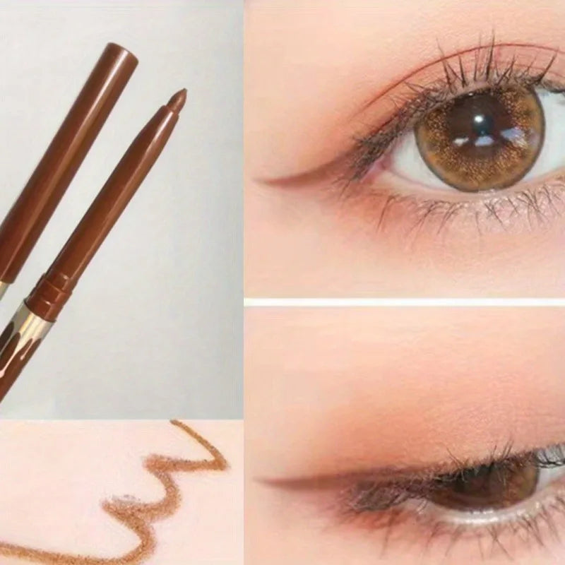 Waterproof Eyeliner Gel Pencil - Ultra-fine Matte Black Brown with Quick Dry Non-Smudge Formula for Easy Wear Makeup