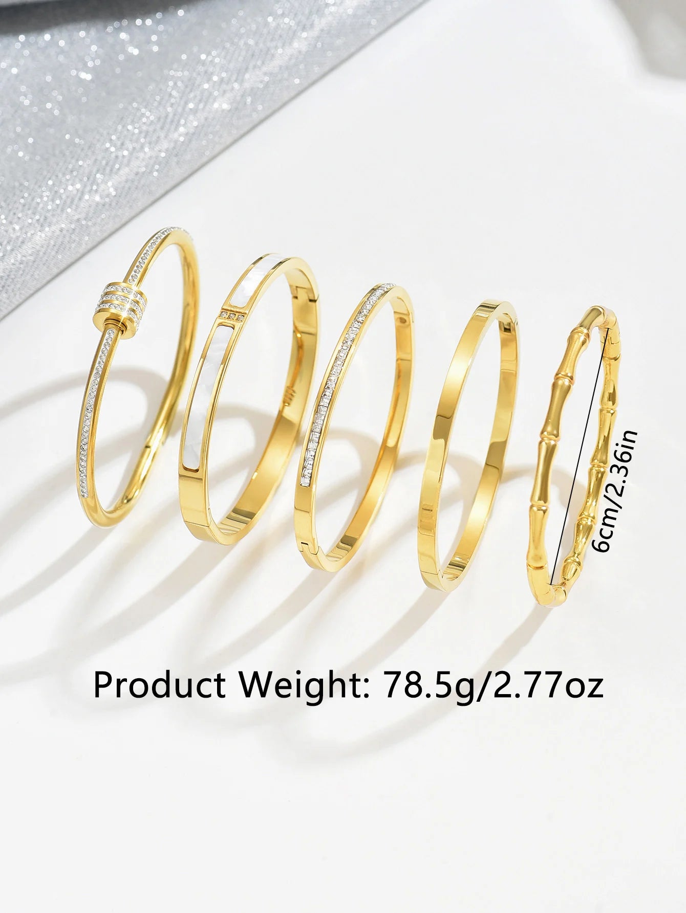 Stainless Steel Four-Leaf Clover Bracelet - Fashion Women's Nail Bangle Gold Bangles
