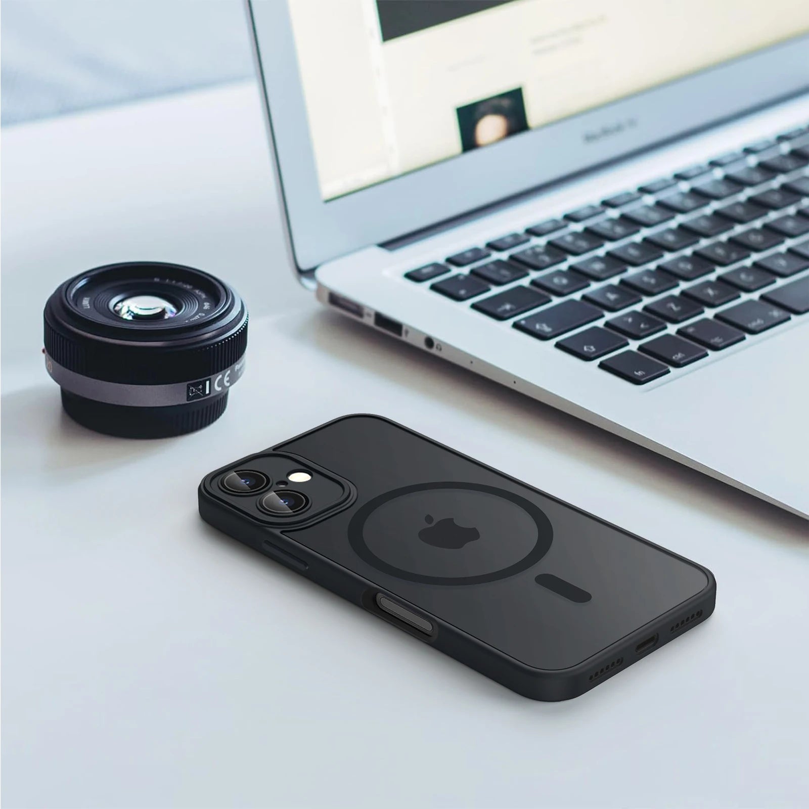 Luxury Magnetic Matte iPhone Case - Shockproof Translucent Armor for iPhone 11 to 16 with Wireless Charging Cover