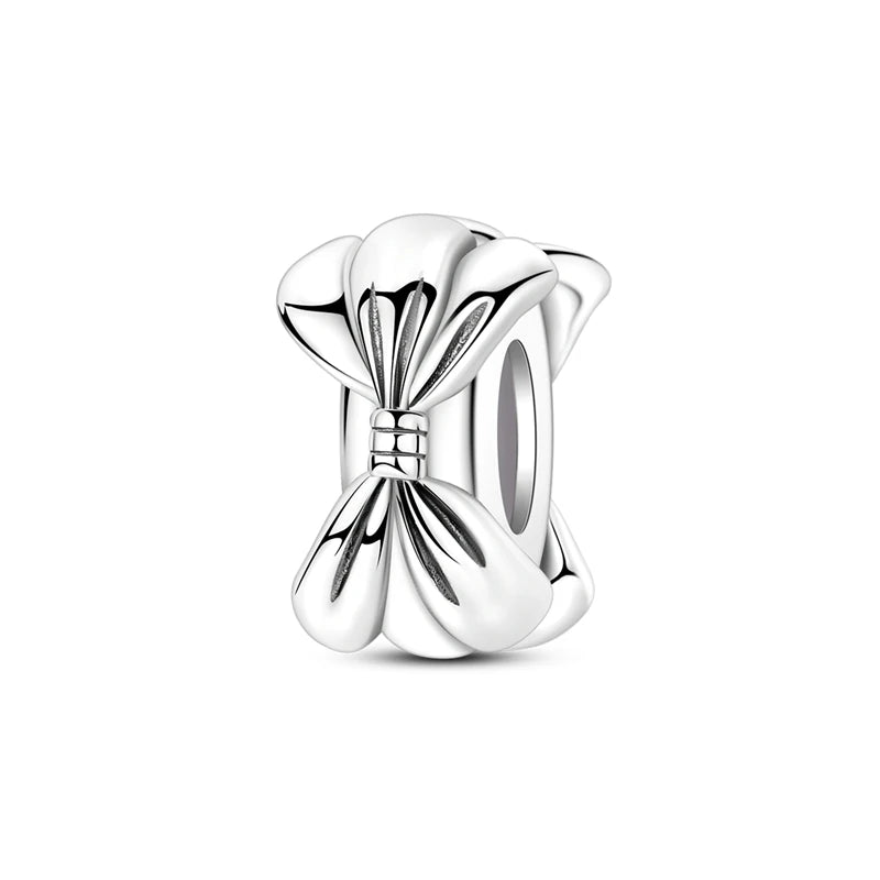 100% 925 Sterling Silver Butterfly Charm with Rainbow Zircon Colorful Dragon Shaped Silicone Stopper for DIY Bracelets Jewelry