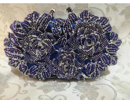 Golden Silver Crystal Clutch Bag for Women - Elegant Bridal Handbag for Wedding, Party & Cocktail Events