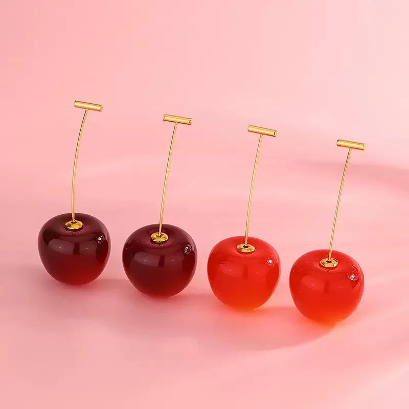 Sweet Cherry Earrings for Women - Adorable 925 Silver Studs - Ideal Gift for Girls