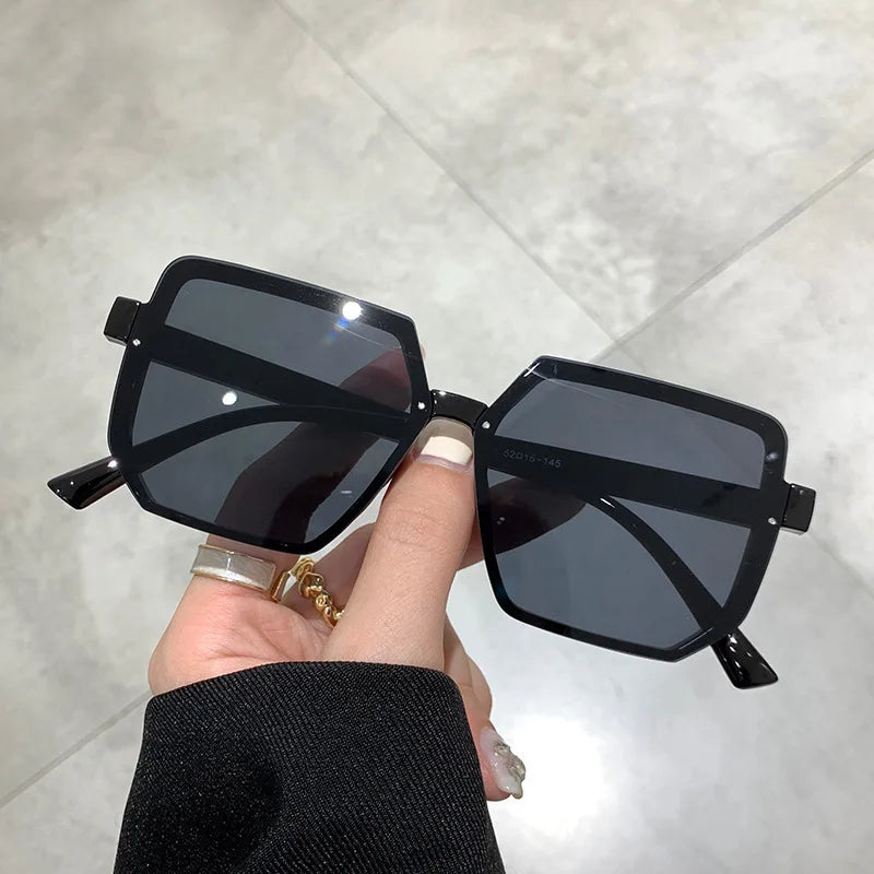 Brand Square Big Frame Vintage Retro Sunglasses - Polygon Style Eyeglasses