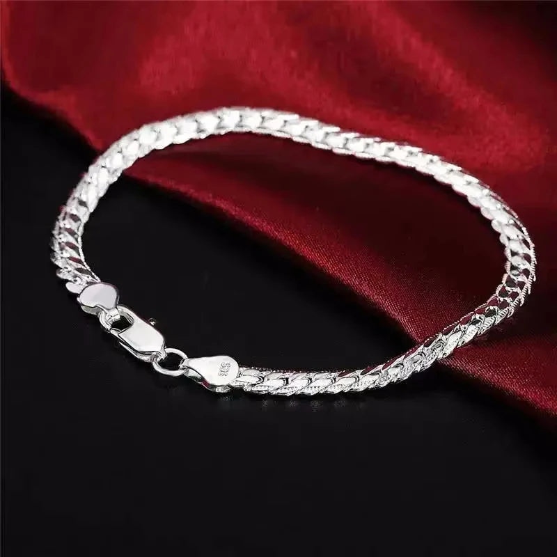 18K Gold/925 Sterling Silver 6mm Sideways Necklace for Women and Men - Wedding Engagement Jewelry with 8/18/20/24 Inch Chain