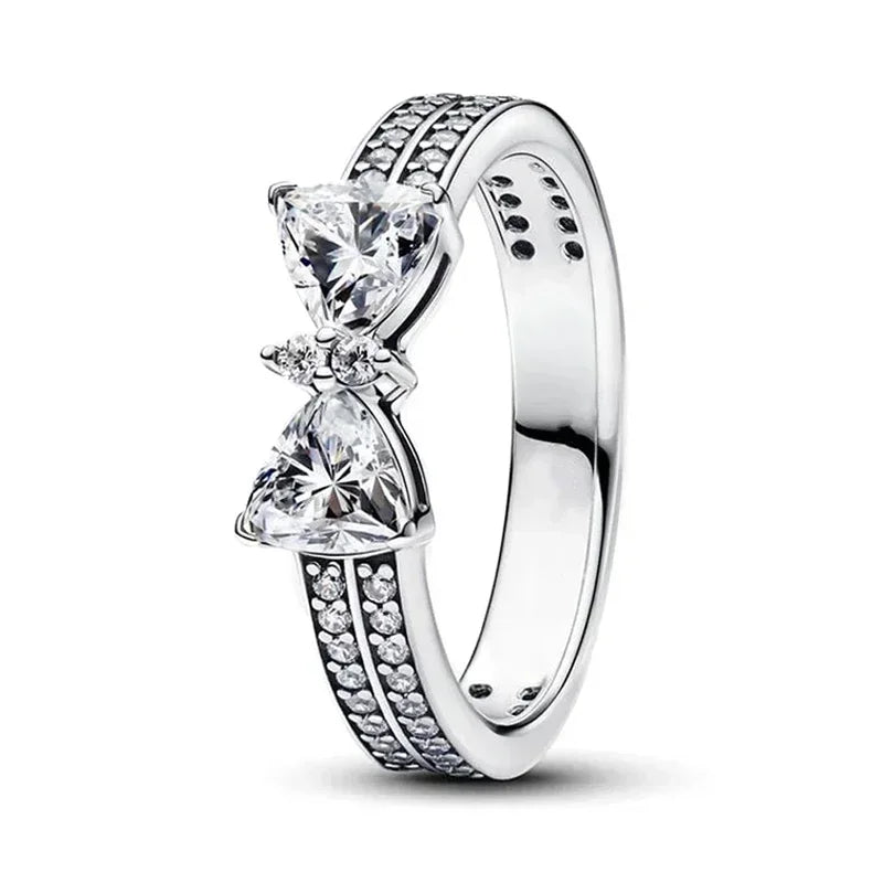 925 Sterling Silver Princess & Crystal Rings - Stunning 925 Sterling Silver Rings with Crystals