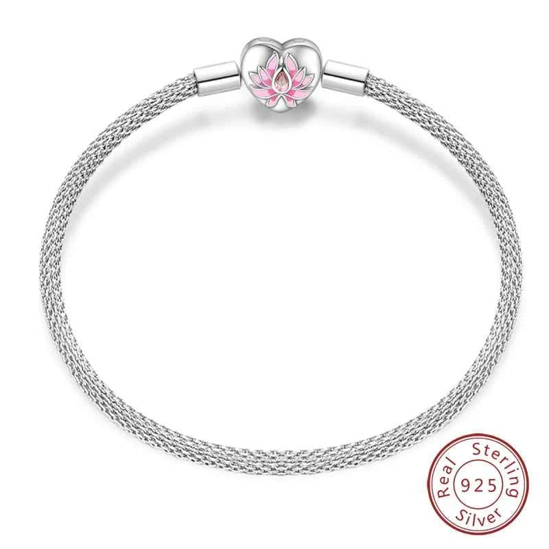 Silver 925 Moon Star Bracelet with Green Zircon - Adjustable 17-20CM Four Leaf Clover Charm Jewelry Gift