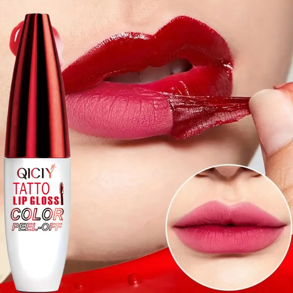 4 Color Liquid Peel-off Lip Gloss Waterproof Long-lasting Matte Lipstick Non-stick Cup Moisturizing Lip Tattoo Pigment for All-Day Wear - Allurra Store