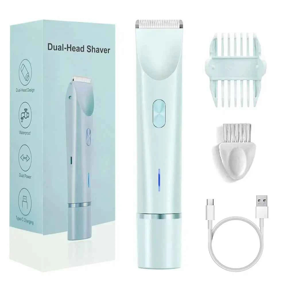 2025 Waterproof Electric Bikini Trimmer - Rechargeable Mini Women Hair Remover with Double Headed Design