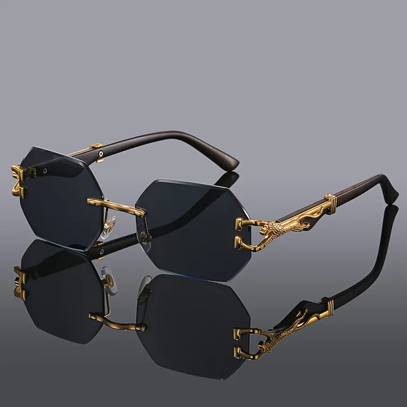 Geometric Leopard Print Sport Glasses for Women - Lightweight & Durable Composite Frame, Trendy Streetwear Style