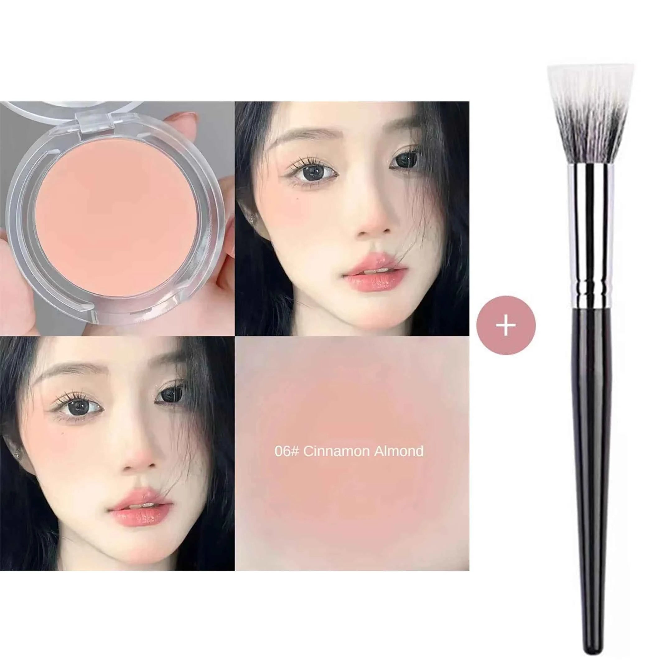 Monochrome Blush Powder - Matte Natural Cheek Color for Brightening, Waterproof Facial Contouring, and Soft Makeup
