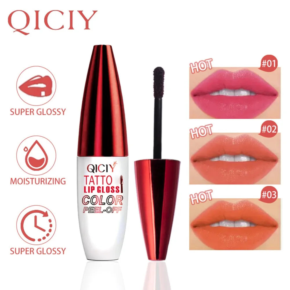 4 Color Liquid Peel-off Lip Gloss Waterproof Long-lasting Matte Lipstick Non-stick Cup Moisturizing Lip Tattoo Pigment for All-Day Wear - Allurra Store