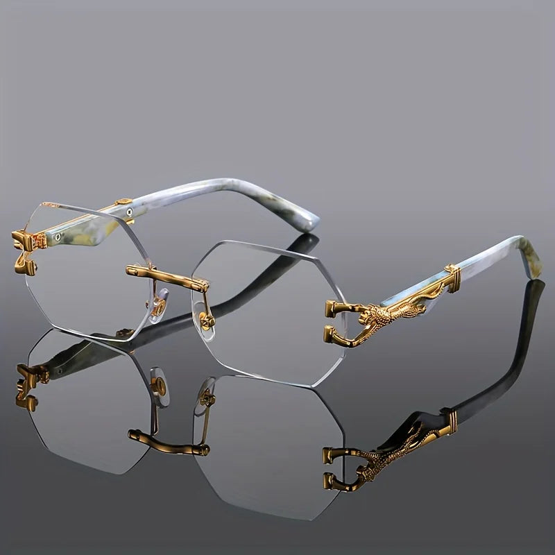 Geometric Leopard Print Sport Glasses for Women - Lightweight & Durable Composite Frame, Trendy Streetwear Style