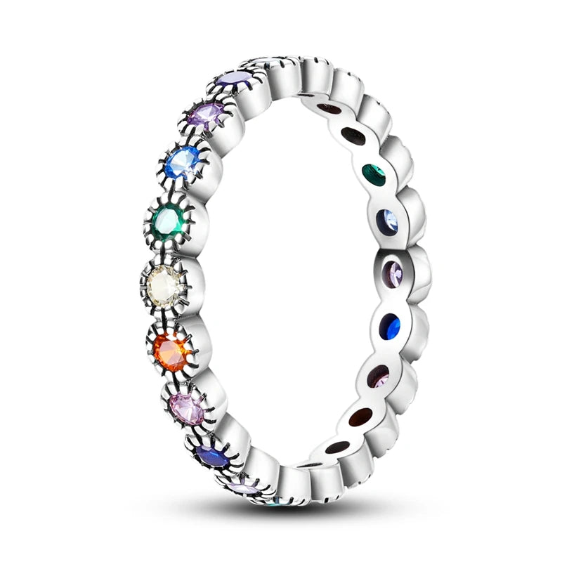 Silver-Plated Daisy Ring - Luxury Stackable Fine Jewelry for Any Occasion