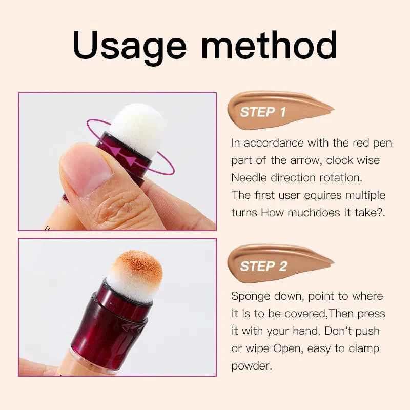 Multi Use Liquid Concealer with Sponge Head - 12 Colors for Flawless Coverage