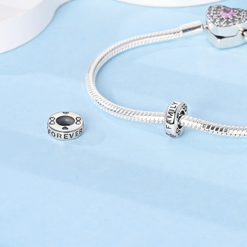 100% 925 Sterling Silver Butterfly Charm with Rainbow Zircon Colorful Dragon Shaped Silicone Stopper for DIY Bracelets Jewelry