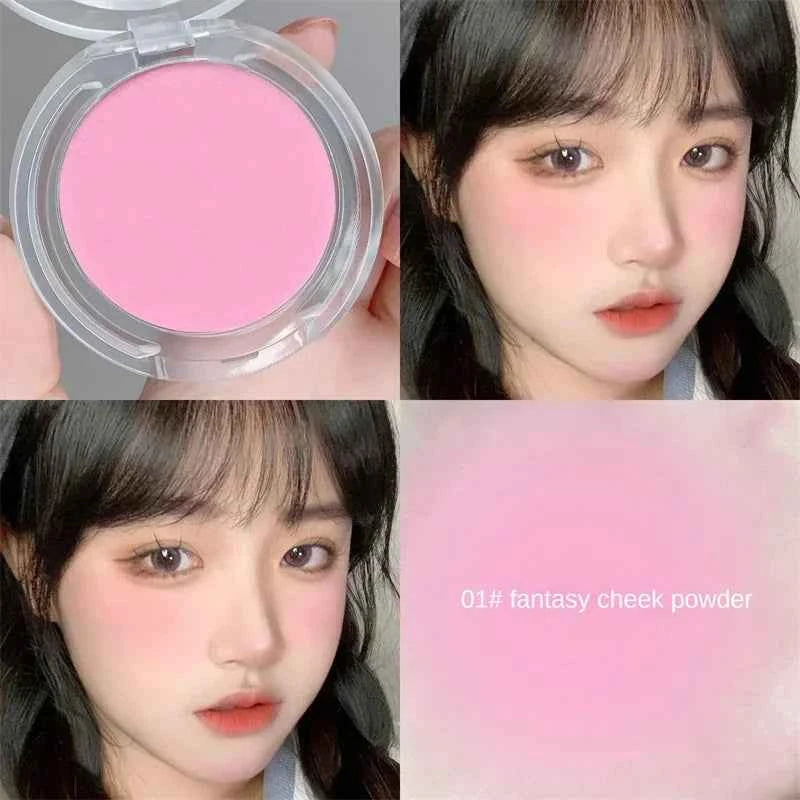 Monochrome Blush Powder - Matte Natural Cheek Color for Brightening, Waterproof Facial Contouring, and Soft Makeup