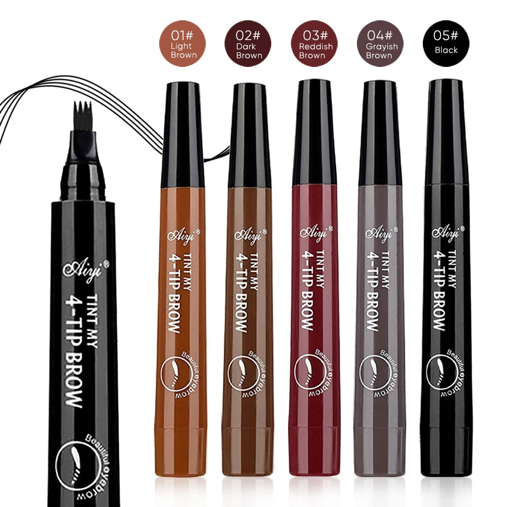 Four-Pronged Eyebrow Pencil - Long-Lasting, Water-Resistant, Anti-Smudged Formula