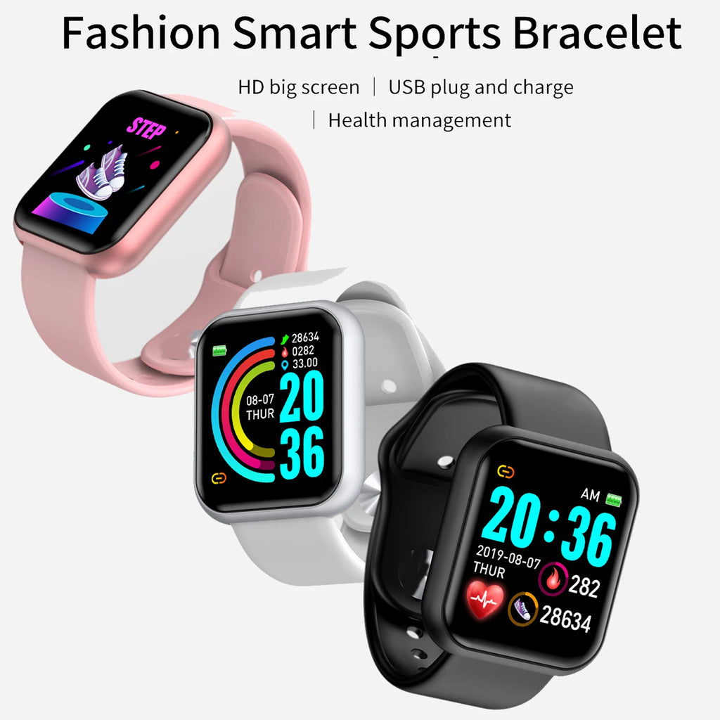 Smartwatch for Women Men - Heart Rate Monitor, Fitness Tracker, Music Player 116Plus Y68 Bracelet