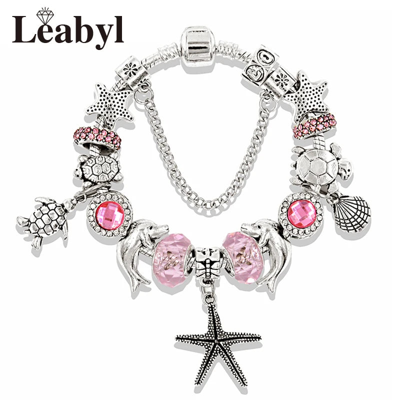 Valentine's Heart Crystal Bracelet - Elegant Pink Charm Bracelet for Loved Ones