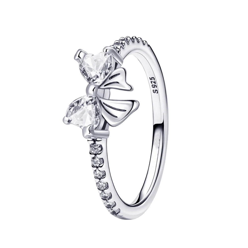 925 Sterling Silver Princess & Crystal Rings - Stunning 925 Sterling Silver Rings with Crystals