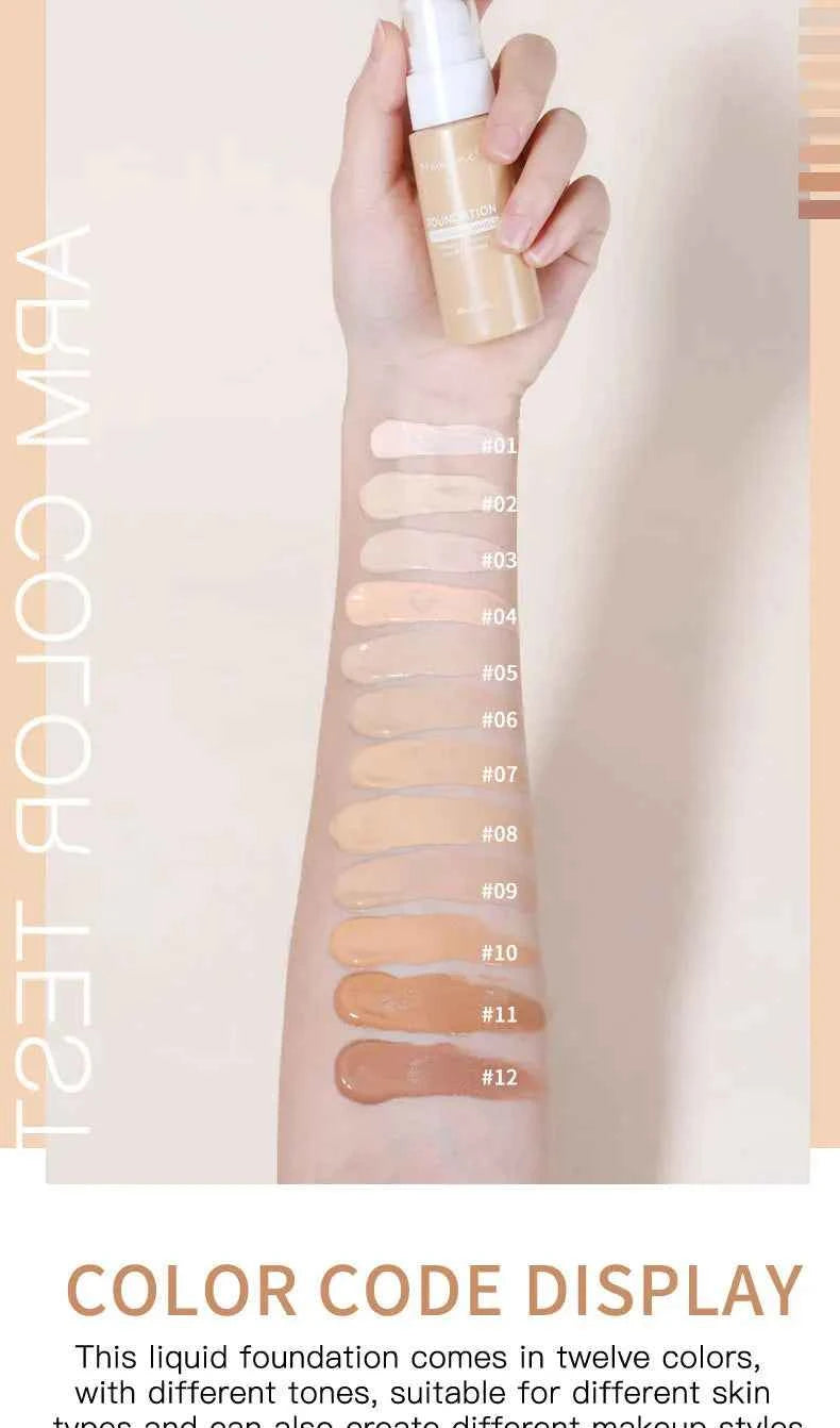 Waterproof and Sweat-Resistant Liquid Foundation Concealer for Flawless Skin