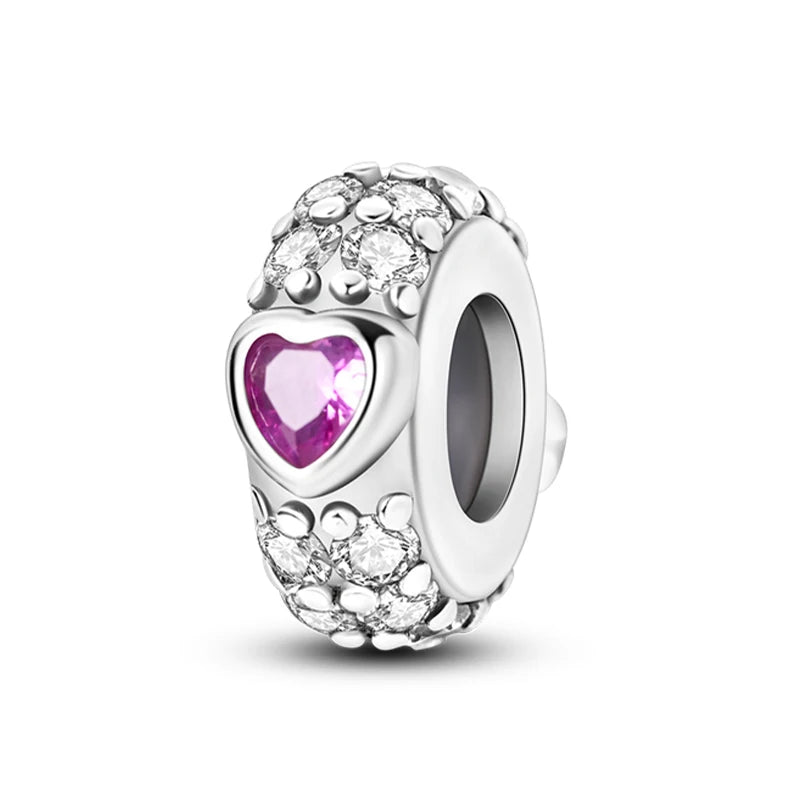 100% 925 Sterling Silver Butterfly Charm with Rainbow Zircon Colorful Dragon Shaped Silicone Stopper for DIY Bracelets Jewelry