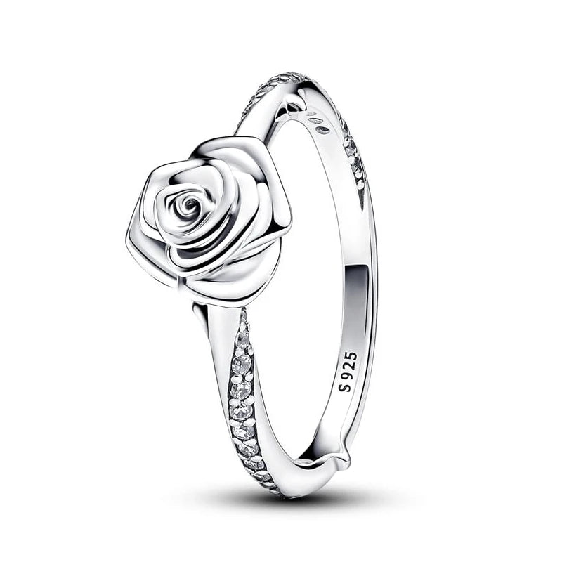 Hot Sale 925 Silver Rose Ring - Exquisite Fashion Jewelry for Women at Parties and Weddings