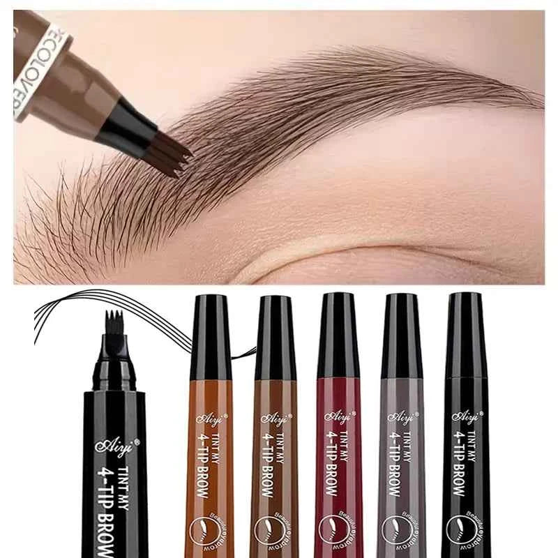 Microblading Eyebrow Pencil - Waterproof 4 Fork Design Available in 5 Colors