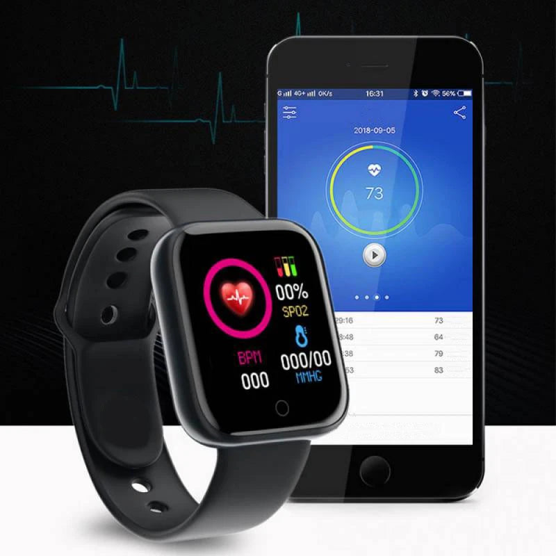 Smartwatch for Women Men - Heart Rate Monitor, Fitness Tracker, Music Player 116Plus Y68 Bracelet