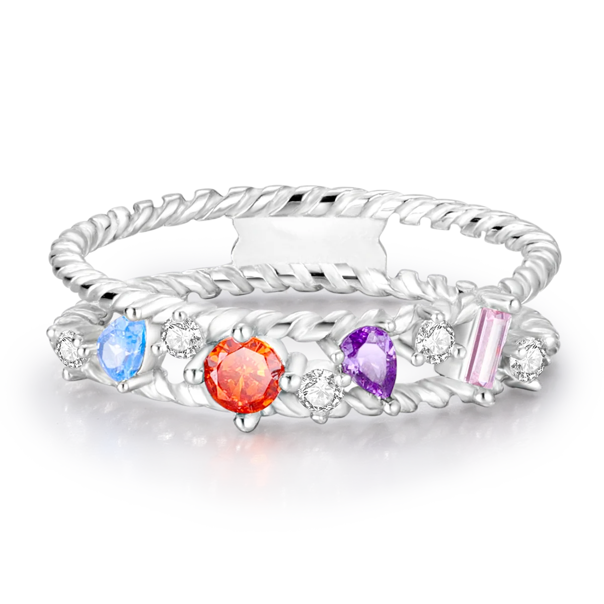 Silver-Plated Daisy Ring - Luxury Stackable Fine Jewelry for Any Occasion