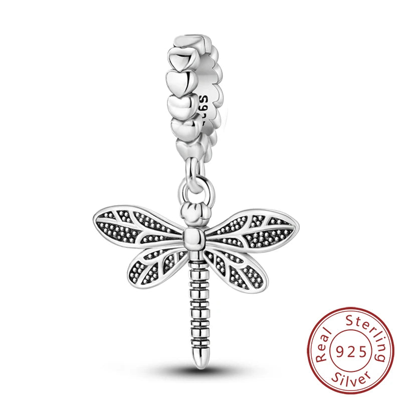 925 Sterling Silver Butterfly Charm - Firefly & Glow Charm for Bracelets