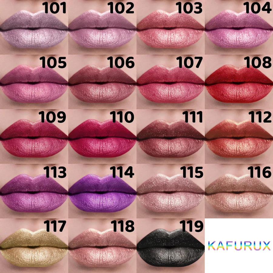 21 Colors Metallic Lip Tint - Bold & Intense Glitter Shiny Pearlescent Lipstick, Long Lasting Senior Matte Lip Makeup Gifts