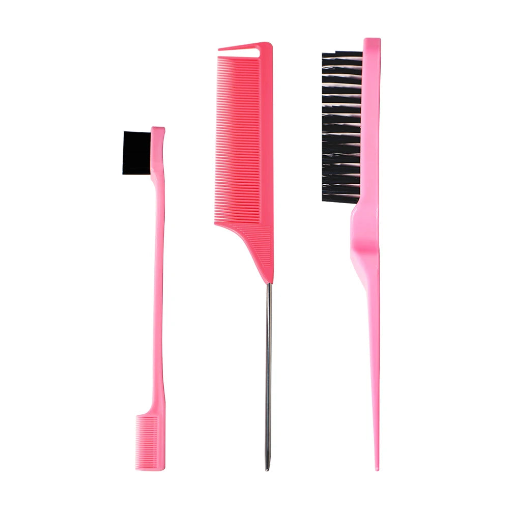 Pro Pointed Tail Comb - Anti-static Hairdressing Comb with Steel Needle Pin for Salon Styling and Barber Accessories