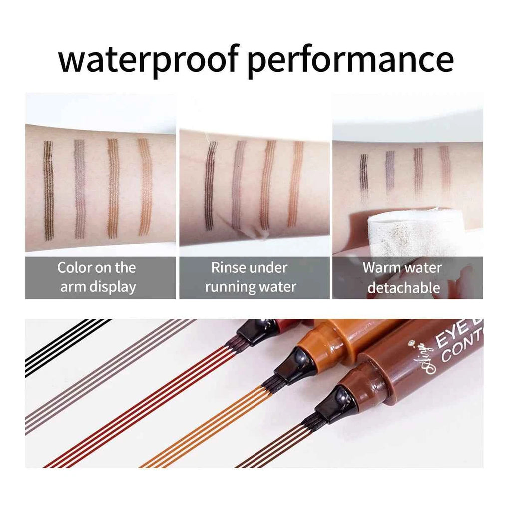 Microblading Eyebrow Pencil - Waterproof 4 Fork Design Available in 5 Colors