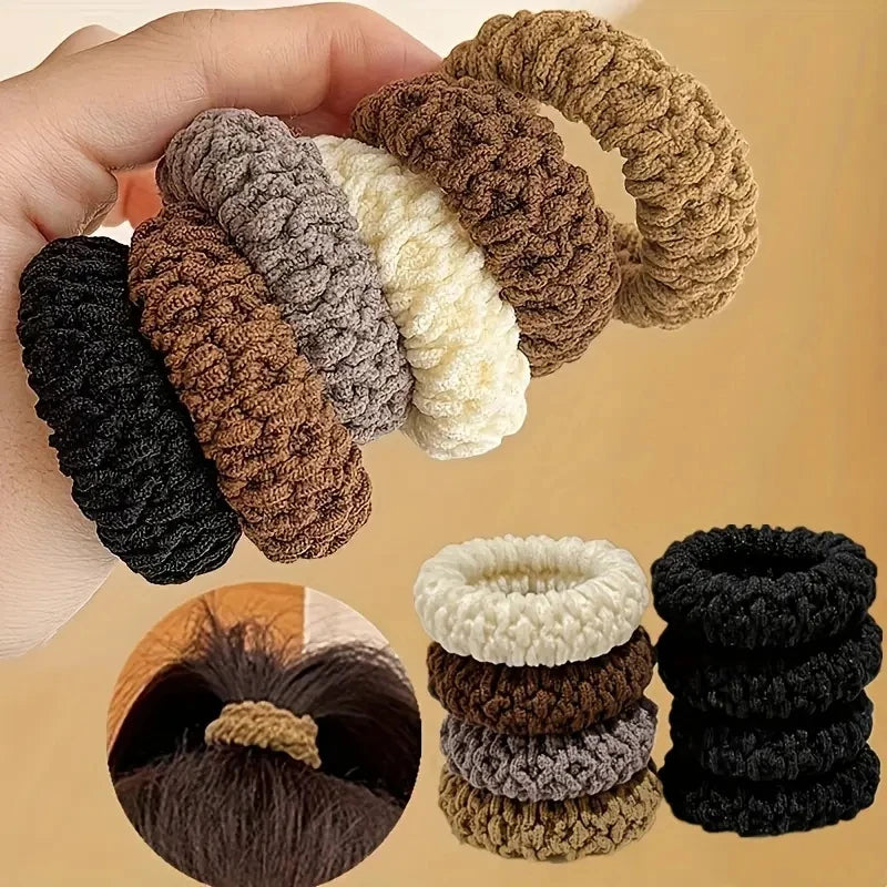 Upgraded Hair Ties - 10pcs Thick & Wide Durable Elastic for Fashionable Ponytails and Buns