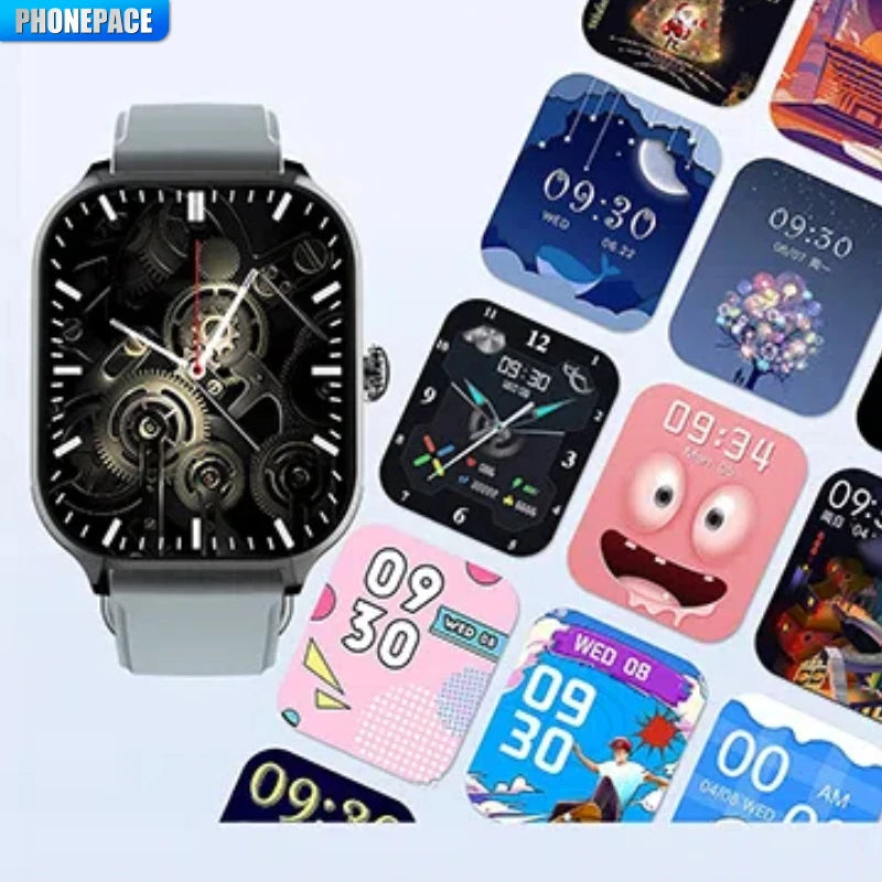 PHONEPACE H9 Smartwatch with Health Monitoring, Bluetooth Call, Remote Photography, Sleep Tracking, Multiple Sports Modes, Heart Rate & Blood Monitoring
