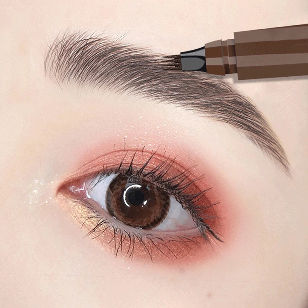 Four-Pronged Eyebrow Pencil - Long-Lasting, Water-Resistant, Anti-Smudged Formula