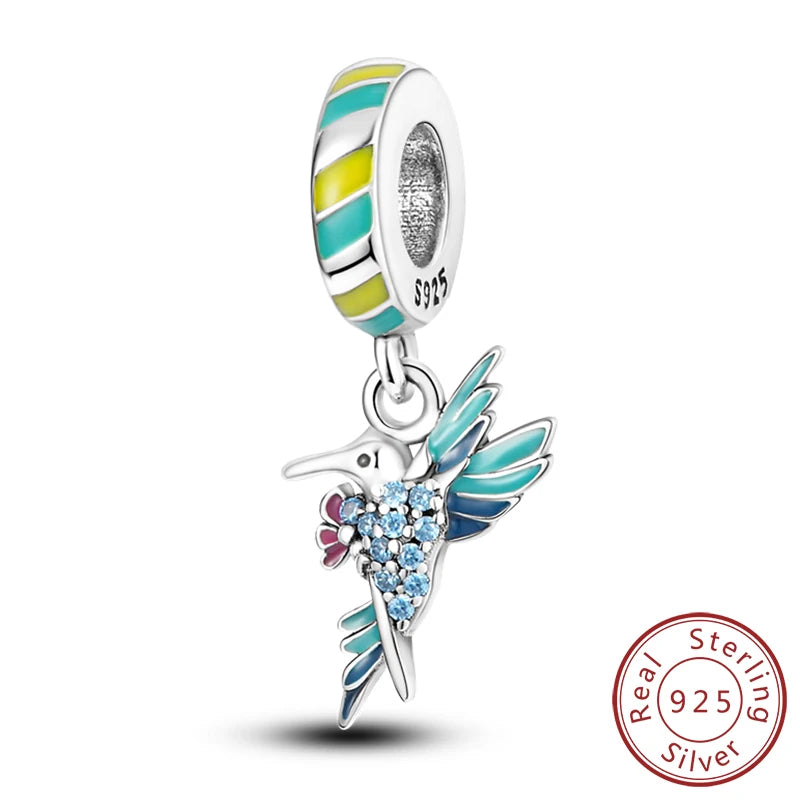 925 Sterling Silver Butterfly Charm - Firefly & Glow Charm for Bracelets