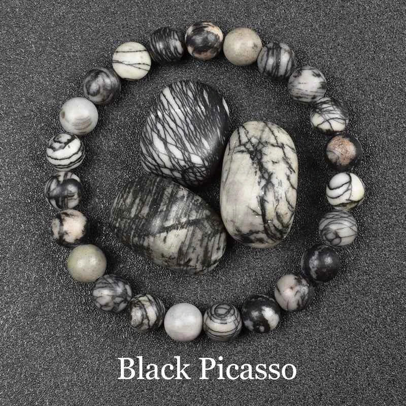Natural Golden Obsidian Bracelet for Men and Women - Raw Stone Round Bead Energy Jewelry