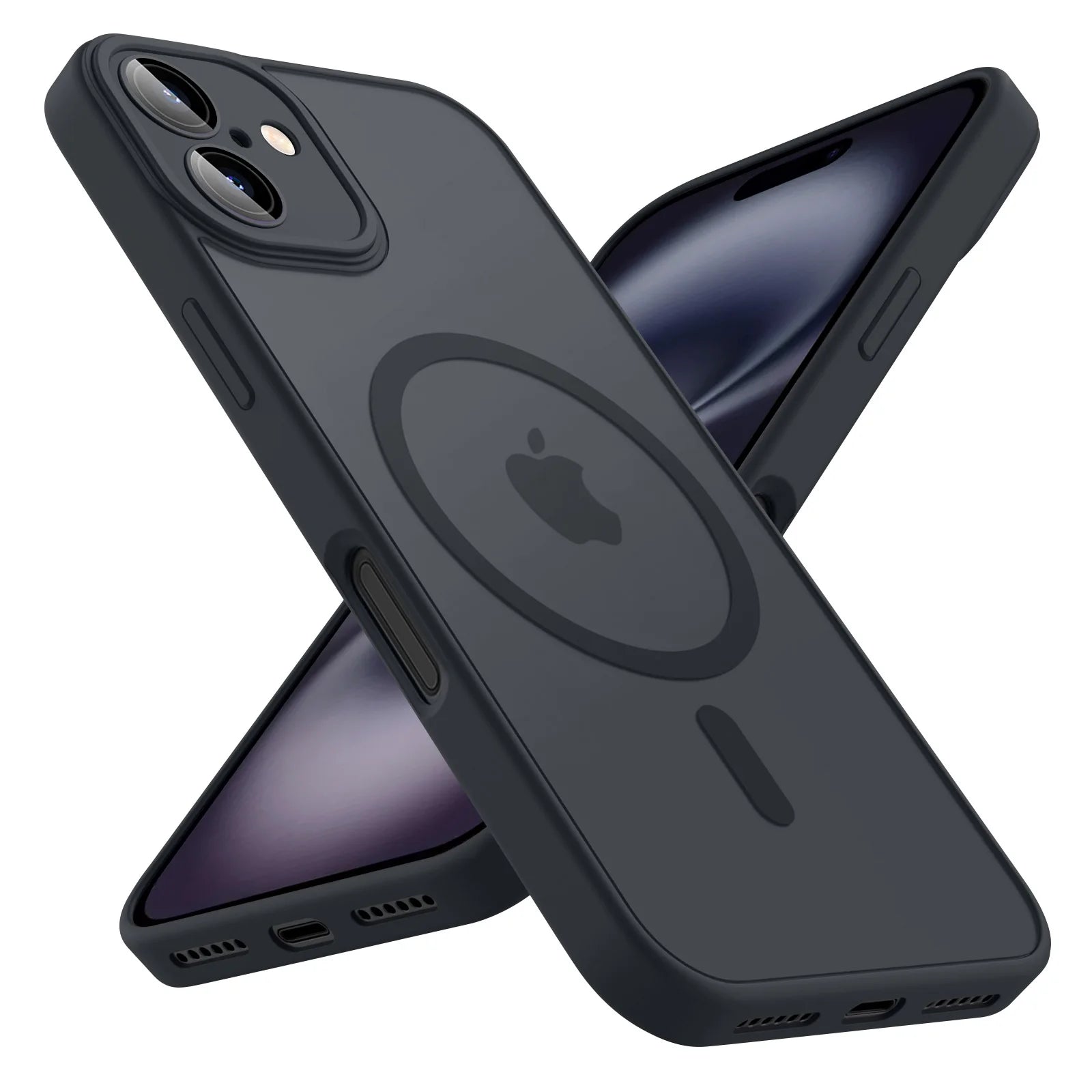 Luxury Magnetic Matte iPhone Case - Shockproof Translucent Armor for iPhone 11 to 16 with Wireless Charging Cover