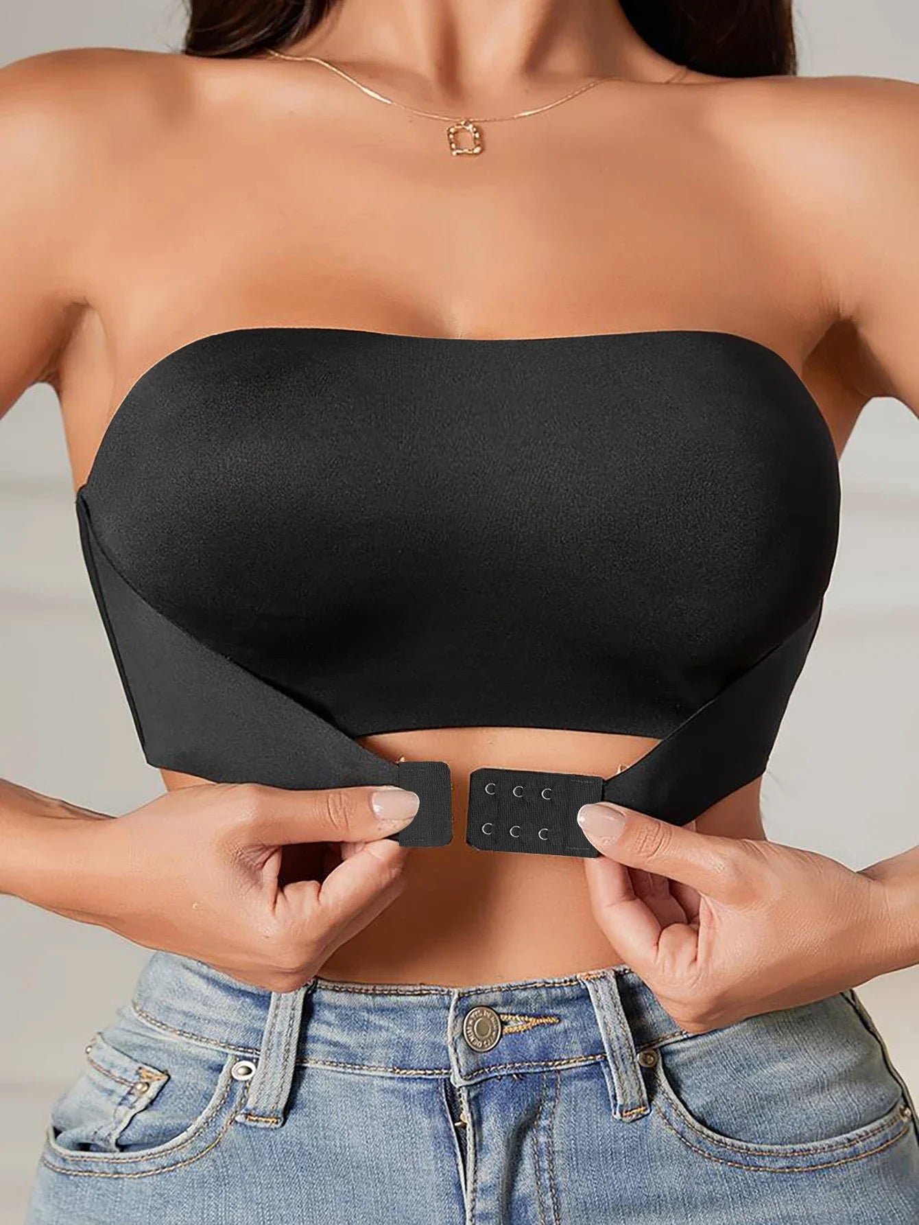 Women's Strapless Seamless Bra with Front Buttons - Comfortable Smooth Underwear - Allurra Store