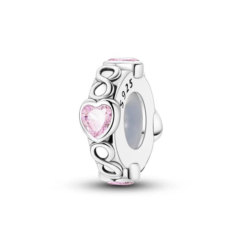 100% 925 Sterling Silver Butterfly Charm with Rainbow Zircon Colorful Dragon Shaped Silicone Stopper for DIY Bracelets Jewelry