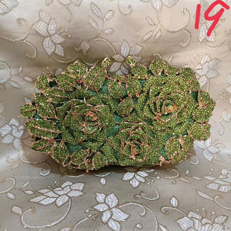 Golden Silver Crystal Clutch Bag for Women - Elegant Bridal Handbag for Wedding, Party & Cocktail Events