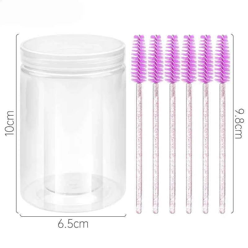 CNKESS Disposable Eyelash Extension Wands - 50Pcs/Bottle Glitter Micro Lash Brushes Spoolie with Container Case Wholesale