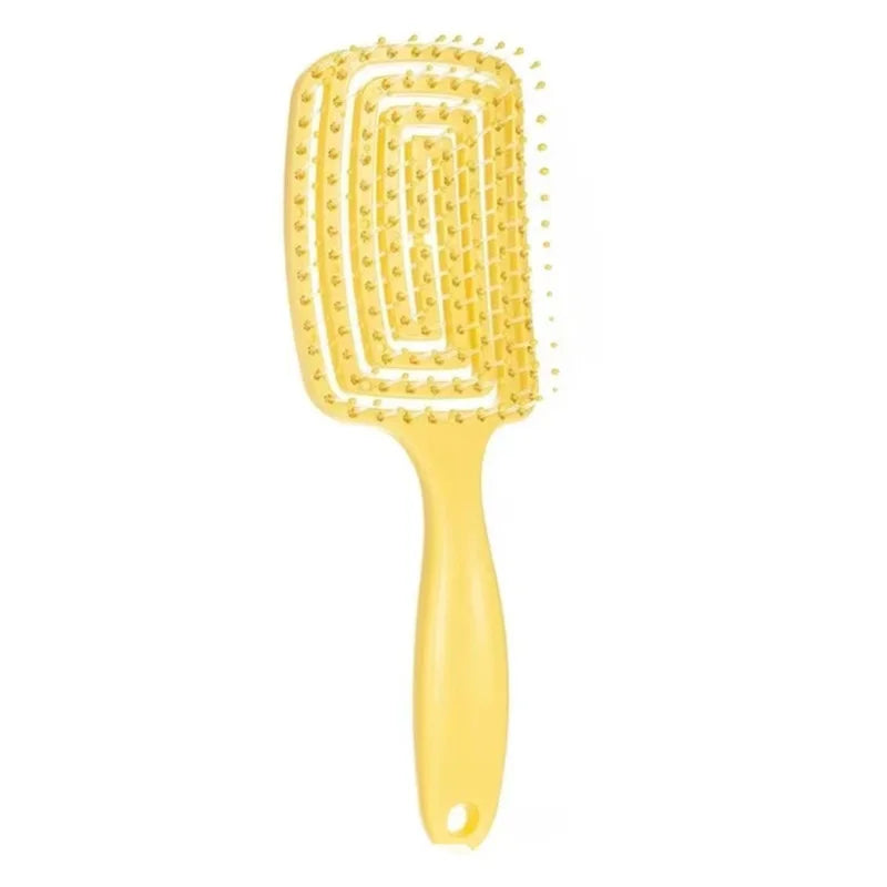 Elastic Massage Comb - 1Pcs Hollow Out Hair Brush for Scalp Massage, Detangling, and Fast Blow Drying Tool
