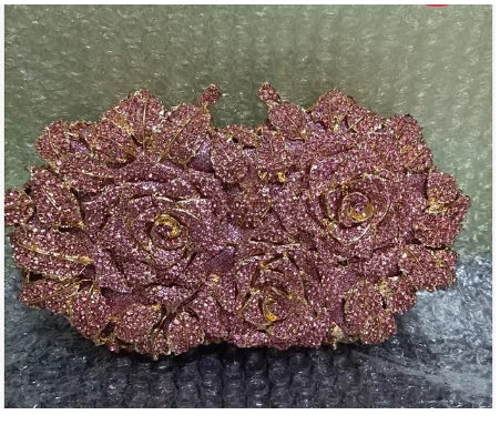 Golden Silver Crystal Clutch Bag for Women - Elegant Bridal Handbag for Wedding, Party & Cocktail Events