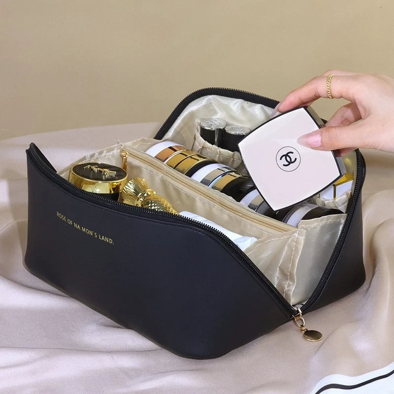 Makeup Organizer Bag for Women - Luxury Toiletry Kit Case and Travel Storage Pouch