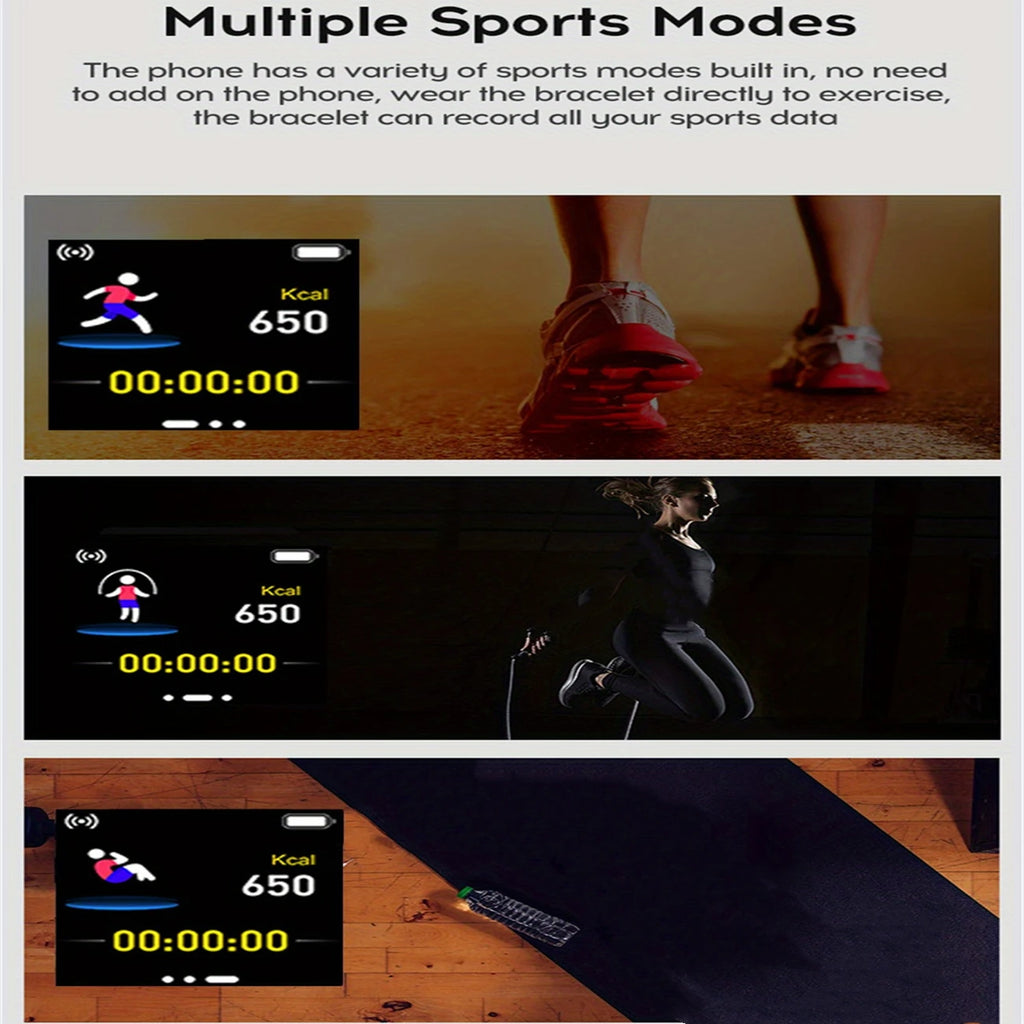 Smartwatch for Women Men - Heart Rate Monitor, Fitness Tracker, Music Player 116Plus Y68 Bracelet